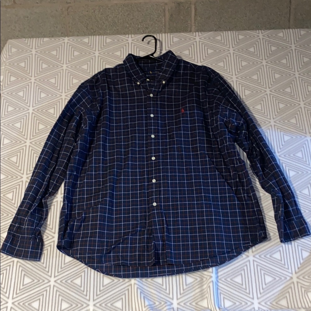 Polo Ralph Lauren Navy Checkered Button-Down‎ Shirt